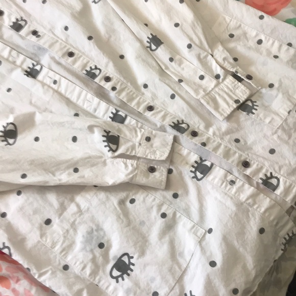 Lazy Oaf Button Down Eyelash Eye Shirt - Picture 8 of 8